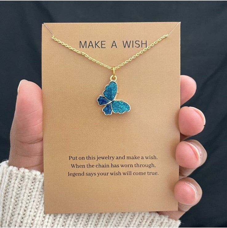 Blue Ombre Butterfly locket (78)