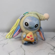 Load image into Gallery viewer, Stitch plush pizza keychain (blue)
