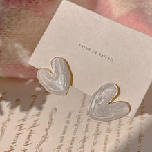 Load image into Gallery viewer, Heart Pearl Studs
