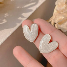 Load image into Gallery viewer, Heart Pearl Studs
