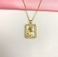 Load image into Gallery viewer, Rose in a frame pendant (80)
