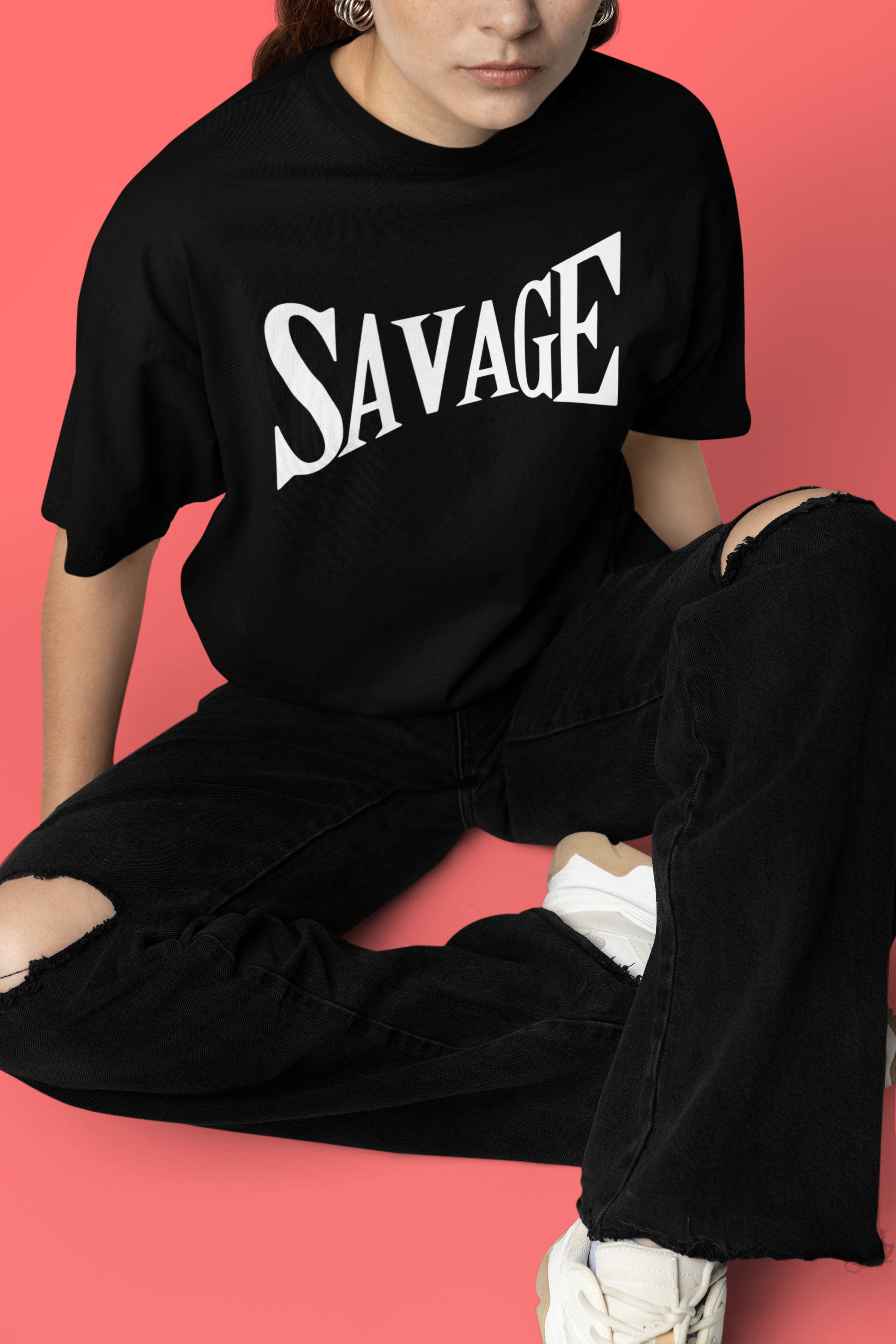 Savage Printing Graphic Oversized Tshirt